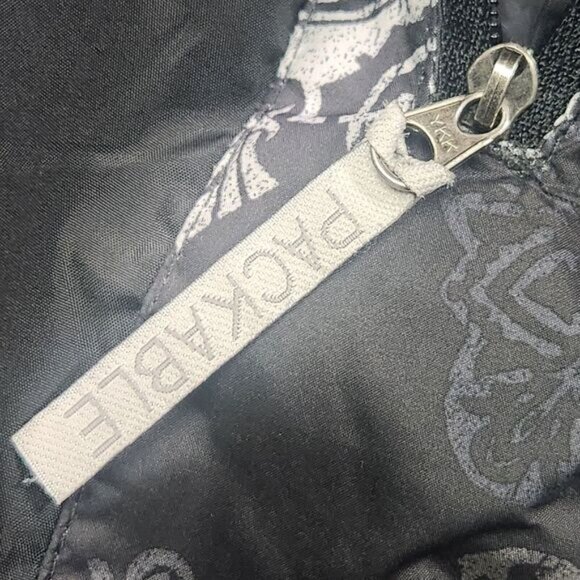 Eddie Bauer Puffer Vest Womens Small Goose Down Quilted Snowflake Print Floral - Picture 8 of 16